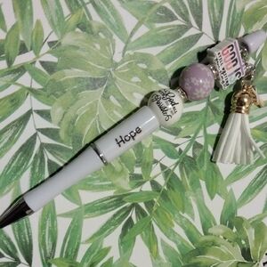 Handcrafted Pen with 'Hope' and Tassel Charms